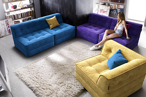 Современный диван Гоа из флока 